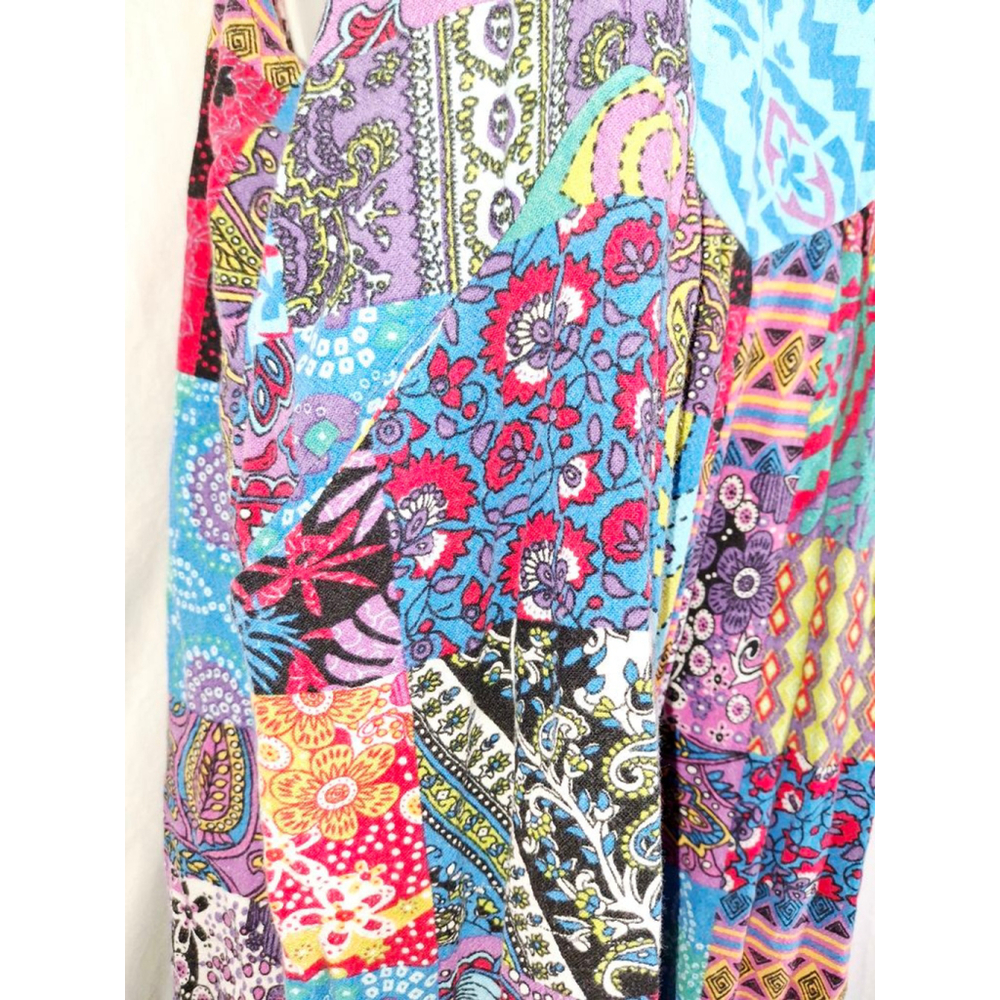 Multicolor Patchwork Jumpsuit Sz Large Hippie Boh… - image 4